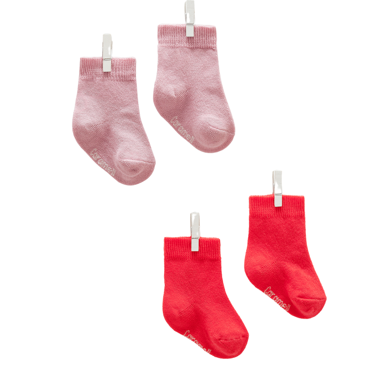 8305 High Ankle Cotton Socks for Baby Girls – Solid Colors | 2-Pack | Ages 0–6 Months
