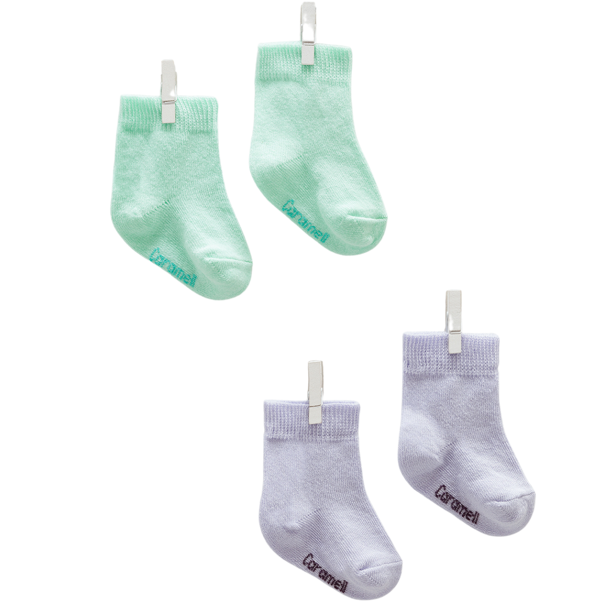8305 High Ankle Cotton Socks for Baby Girls – Solid Colors | 2-Pack | Ages 0–6 Months