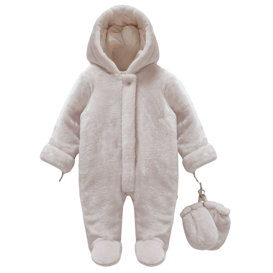 9242 Unisex Plush Demi-Season Baby Jumpsuit with Cotton Lining – Navy Blue | 0–9 Months | Fall/Spring (Euro Winter)