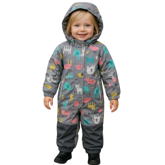 613  Girls’ Mid-Season Membrane Suit – Jacket with Hood and Pants | Waterproof & Windproof | Cotton Lining | Sizes 86–116 (2–6 Years)