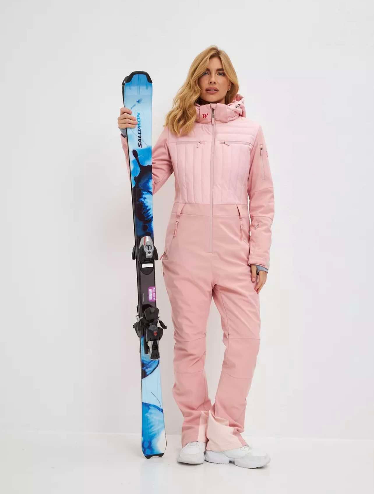 179145727 WHSROMA | Professional Ski Jumpsuit for Tall Teen Girls & Women | Powder Pink | For Sports & Family Winter Activities | Up to −30°C (−22°F)
