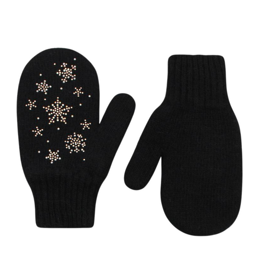 10369 Girls’ Winter Mittens | Ages 4–6 | Rhinestone Star Design | Wool