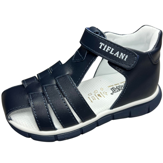 110 Tiflani Leather Anatomical Sandals for Boys | Closed Toe & Heel | Arch Support | Perfect Indoor Shoes for School or Daycare | Summer Shoes | 2 Colors | Sizes 21–25