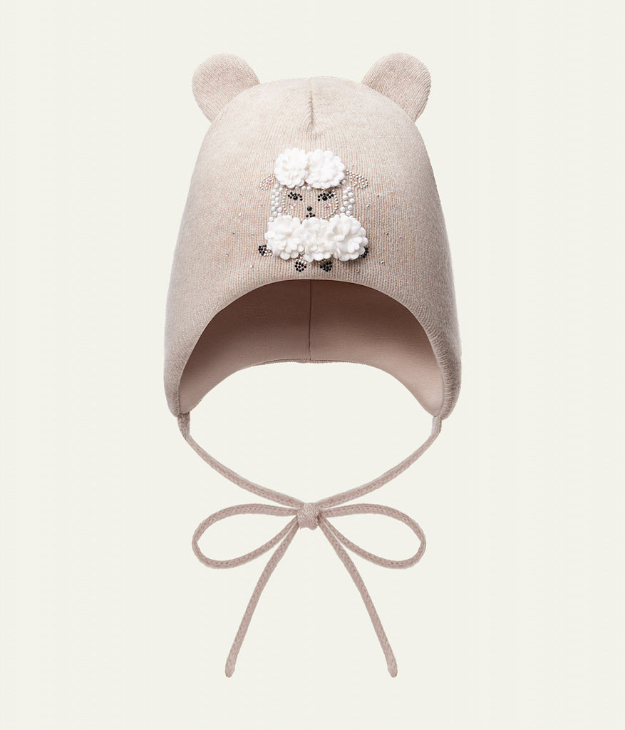 12313 Baby Girls’ Winter Hat with Ears | 9-18  Months | Cashmere Wool Blend, Cotton Lining