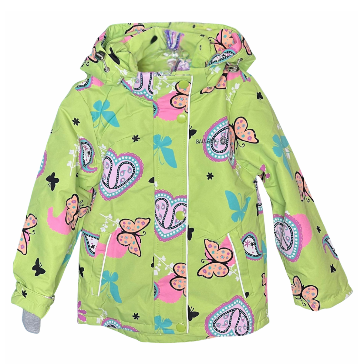 2216 Girls’ Mid-Season Membrane Suit – Hooded Jacket & Bib Overalls | Waterproof & Windproof | Cotton Lining | Sizes 104–128 (4–8 Years)