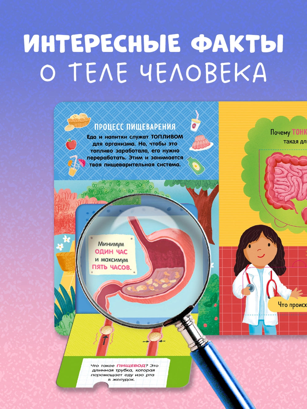 117826 Russian Children’s Book “How the Human Body Works” | Interactive Lift-the-Flap Anatomy Book for Kids Ages 5+ | 21 Flaps