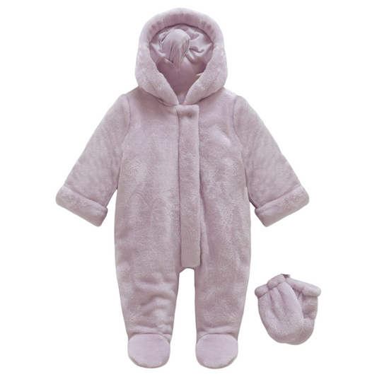9242 Girls’ Plush Demi-Season Baby Jumpsuit with Cotton Lining – Navy Blue | 0–9 Months | Fall/Spring (Euro Winter)