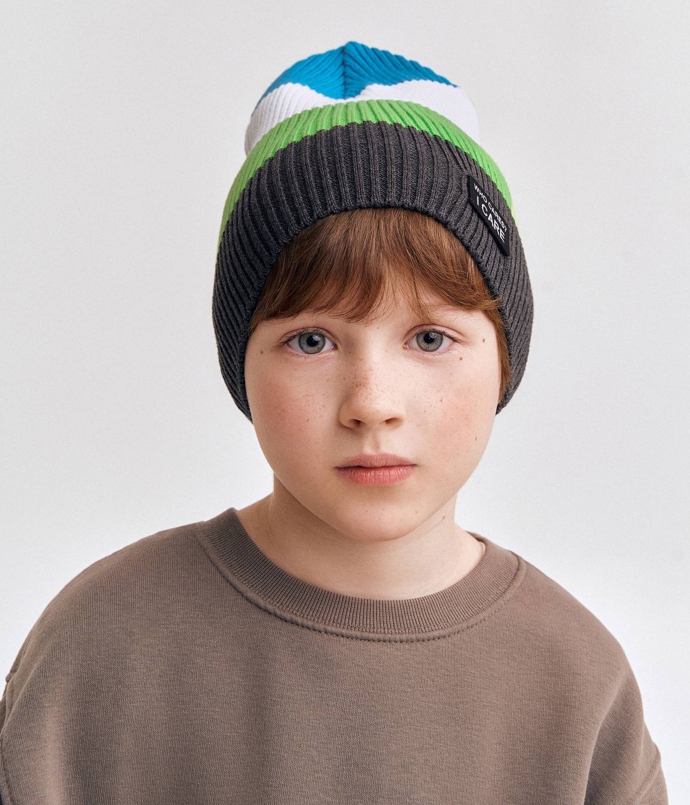 11833 Teen Unisex Cotton Knit Beanie with Patch | 100% Cotton | Spring–Fall | Size 54–56 | Ages 6–12
