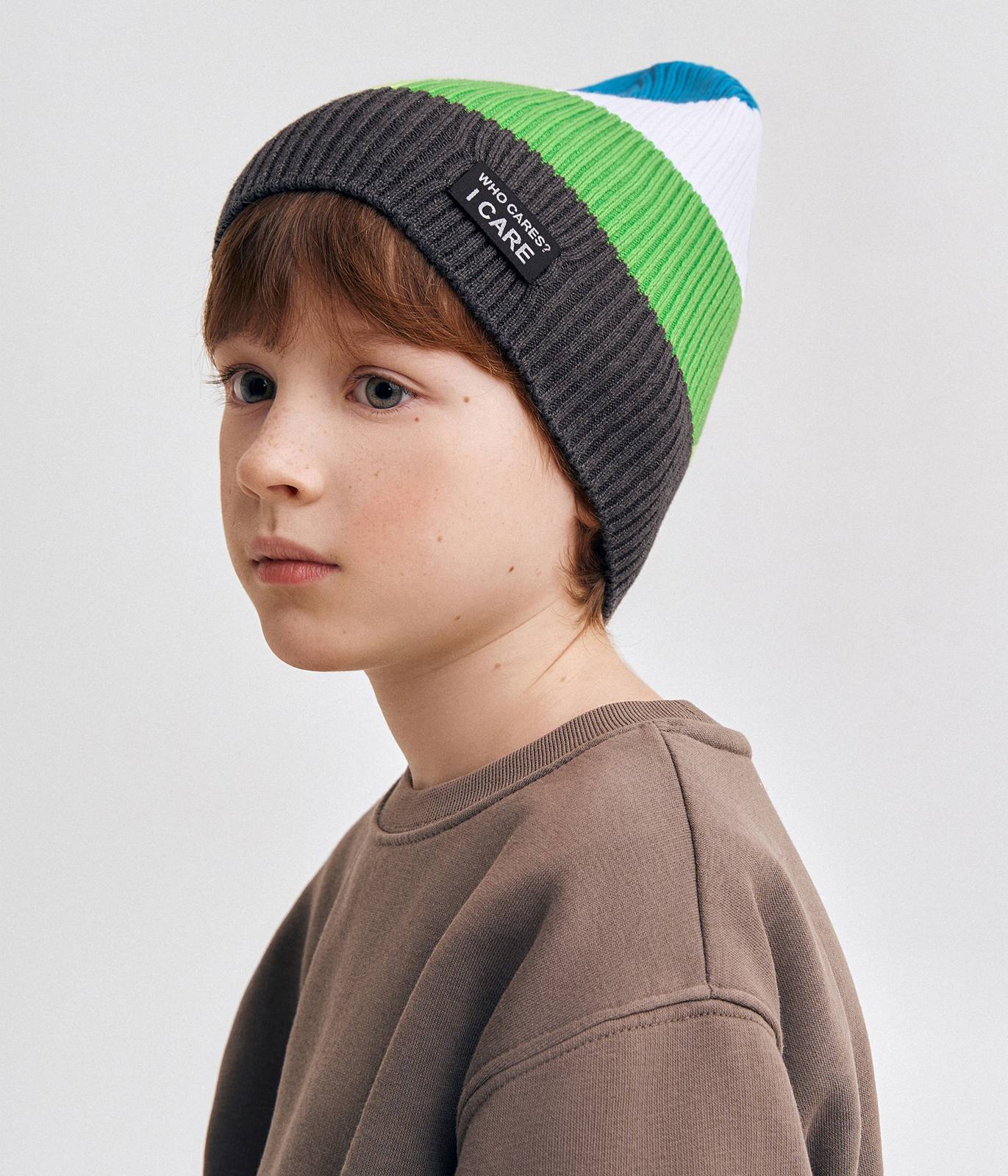 11833 Teen Unisex Cotton Knit Beanie with Patch | 100% Cotton | Spring–Fall | Size 54–56 | Ages 6–12