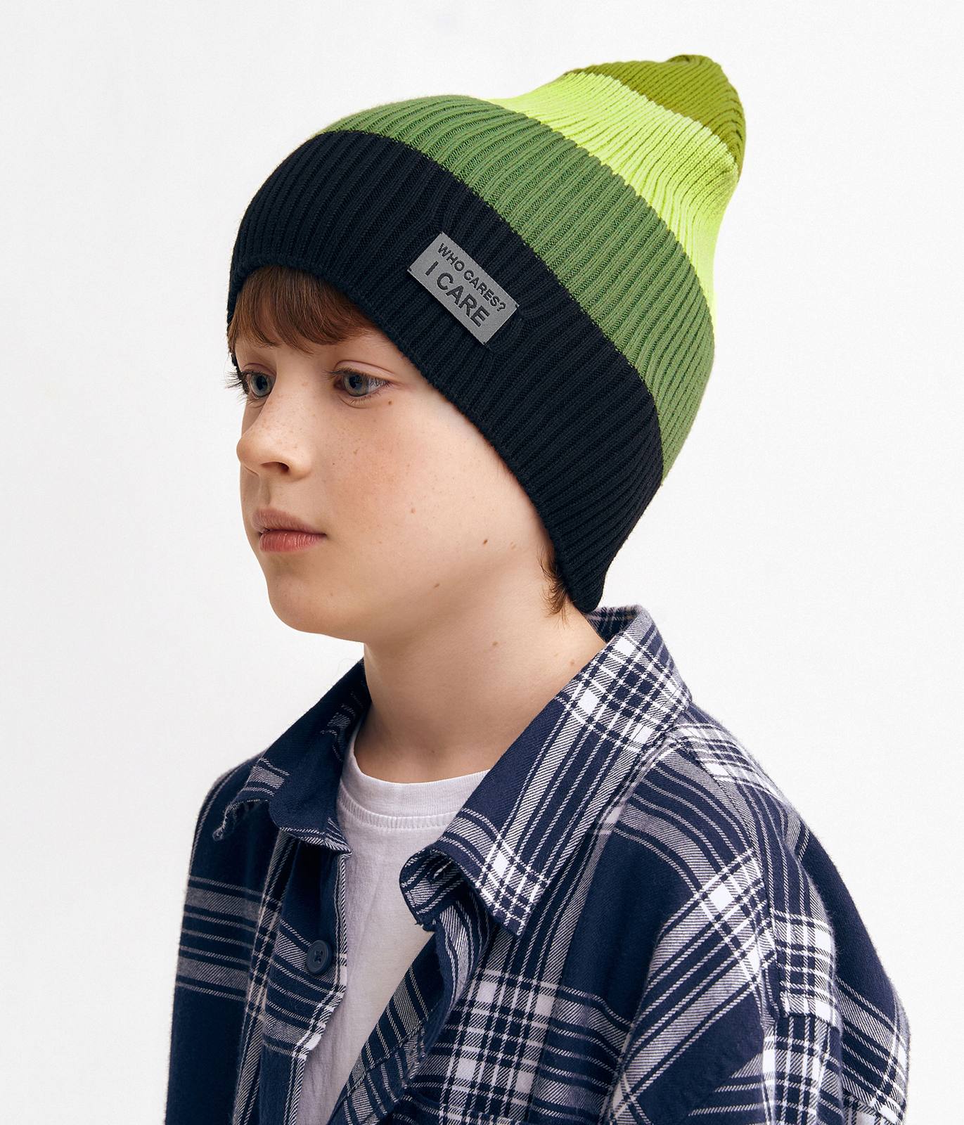 11833 Teen Unisex Cotton Knit Beanie with Patch | 100% Cotton | Spring–Fall | Size 54–56 | Ages 6–12