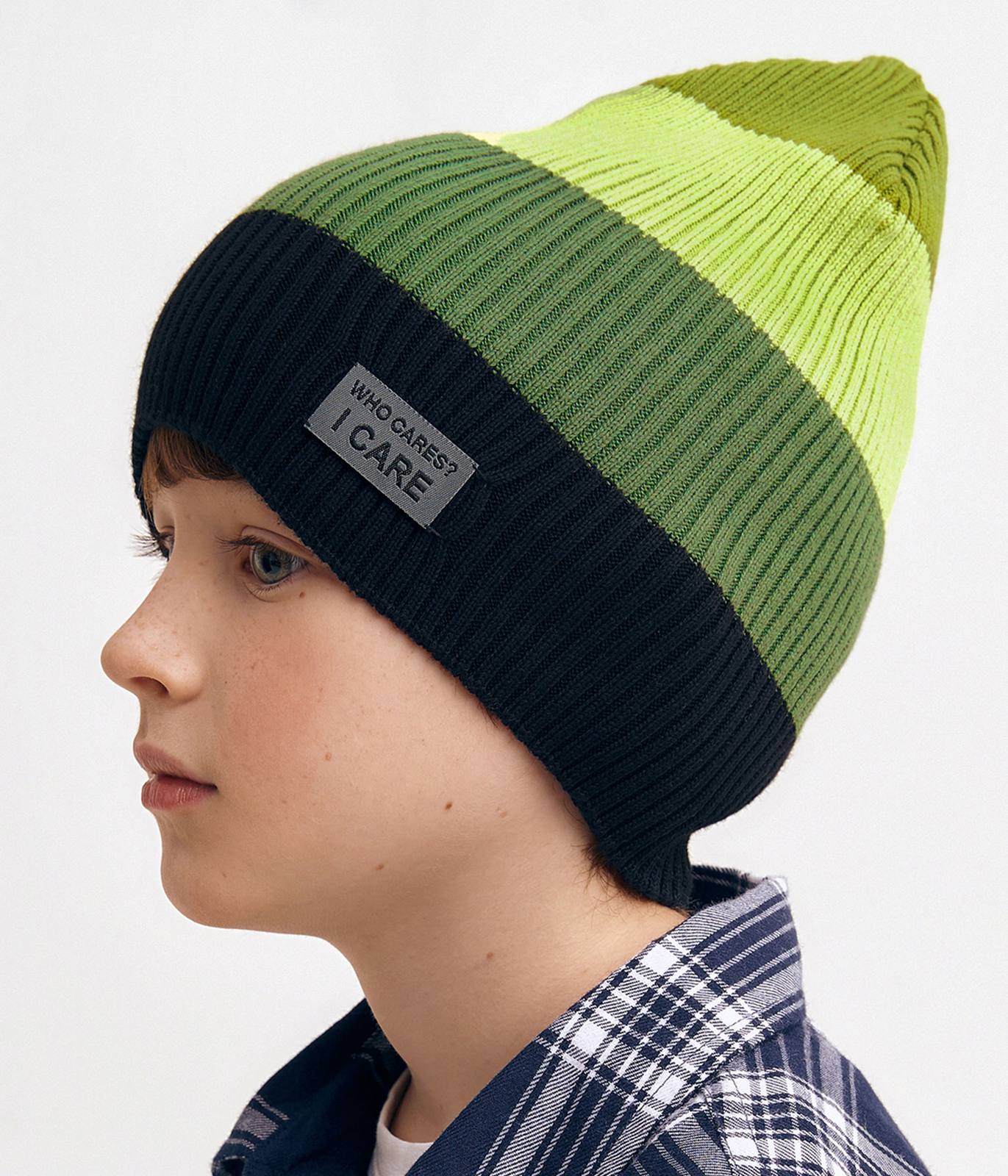 11833 Teen Unisex Cotton Knit Beanie with Patch | 100% Cotton | Spring–Fall | Size 54–56 | Ages 6–12