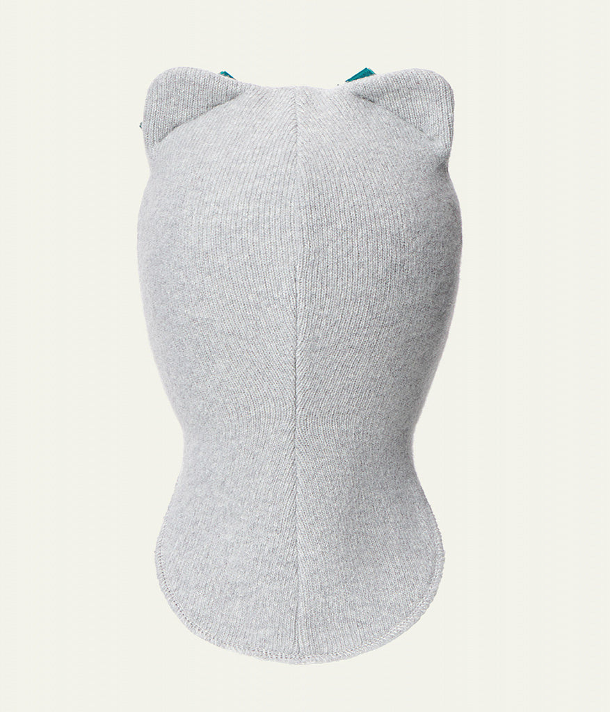 60654 Girls’ Knitted Winter Balaclava with Cat Ears & Velvet Bows | Cashmere & Wool | Ages 9-18, 18–30 Months, 3–4, 5–6, 7–8 Years (48–55 cm)