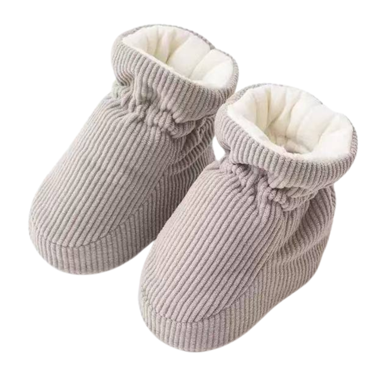 215010 Unisex Baby Warm Corduroy Slipper Booties – Soft Sole Indoor Shoes with 100% Cotton Lining | 0–12 Months