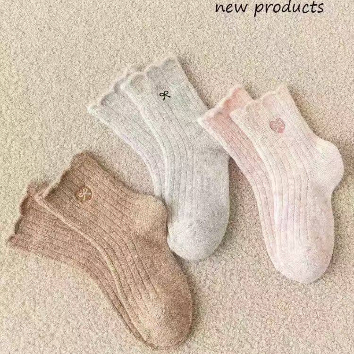 113 Girls Warm Socks with Natural Wool & Bow Detail – 3 Pairs per Pack | Thick & Soft | Fall/Winter| Antibacterial | Ages 2–8 Years
