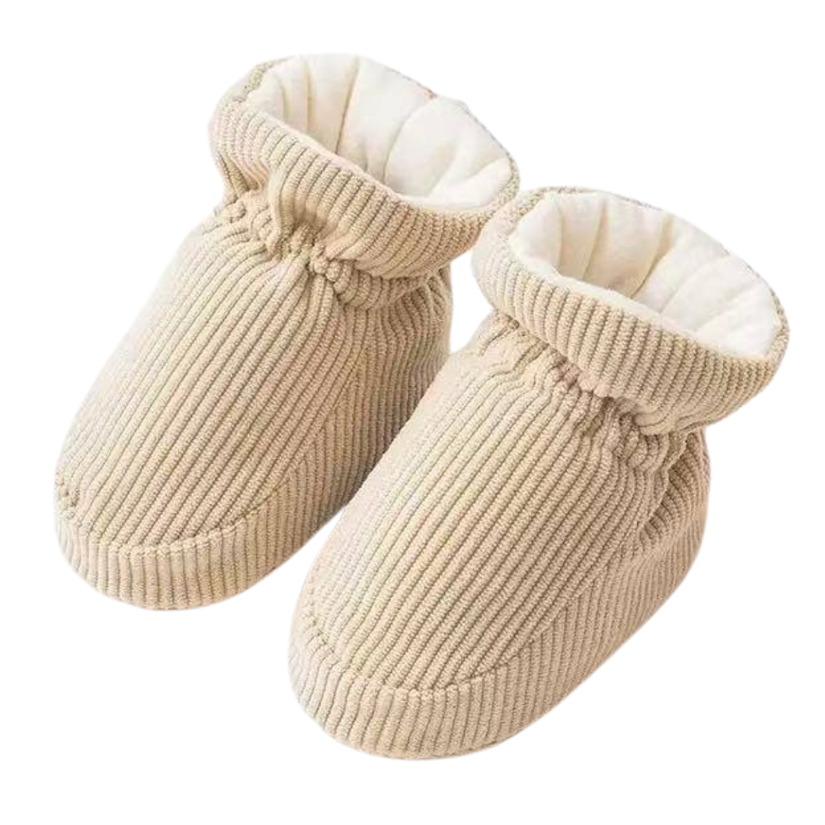 215010 Unisex Baby Warm Corduroy Slipper Booties – Soft Sole Indoor Shoes with 100% Cotton Lining | 0–12 Months