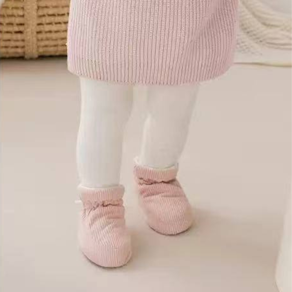 215010 Unisex Baby Warm Corduroy Slipper Booties – Soft Sole Indoor Shoes with 100% Cotton Lining | 0–12 Months