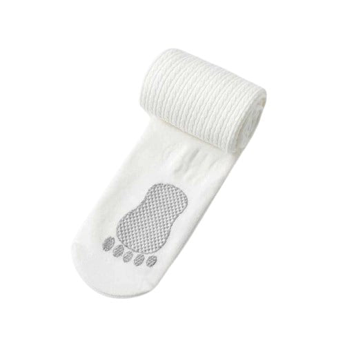 302 Girls’ Ribbed Cotton Tights with Non-Slip Sole – Perfect for School & Everyday Wear | Ages 4–12 | Made in Korea