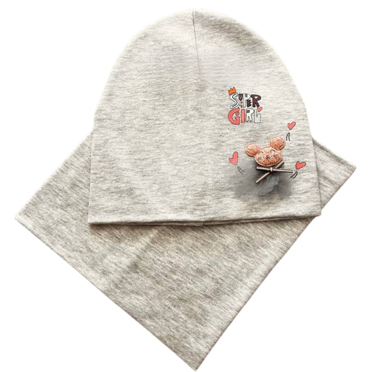 146 Double-Layer Girls’ Set — Beanie & Snood | 3–4 Years | Cotton