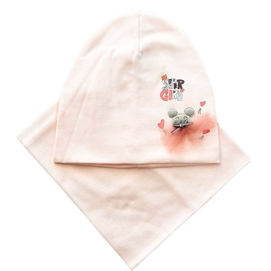 146 Double-Layer Girls’ Set — Beanie & Snood | 3–4 Years | Cotton