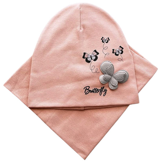 047 Double-Layer Girls’ Set — Beanie & Snood | 3–4 Years | Cotton
