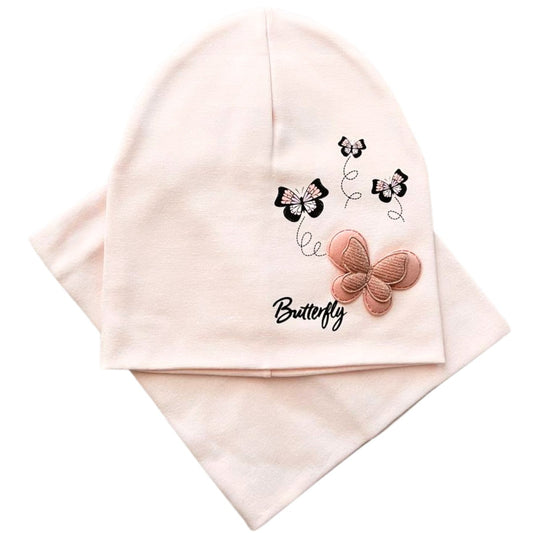 047 Double-Layer Girls’ Set — Beanie & Snood | 3–4 Years | Cotton