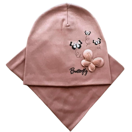 047 Double-Layer Girls’ Set — Beanie & Snood | 3–4 Years | Cotton
