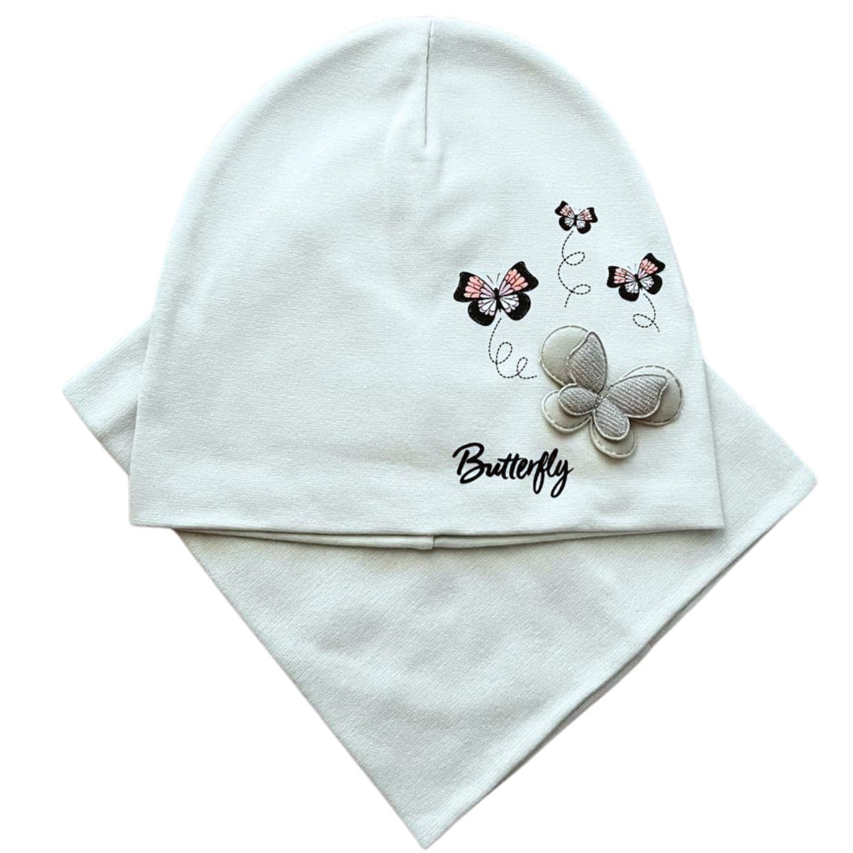 047 Double-Layer Girls’ Set — Beanie & Snood | 3–4 Years | Cotton