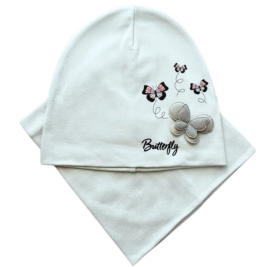 047 Double-Layer Girls’ Set — Beanie & Snood | 3–4 Years | Cotton