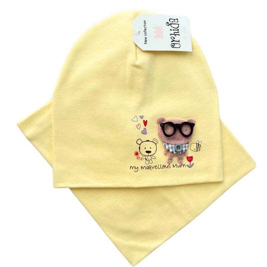 049  Double-Layer Girls’ Set — Beanie & Snood | 3-4  Years | Cotton 95%, Elastane 5%