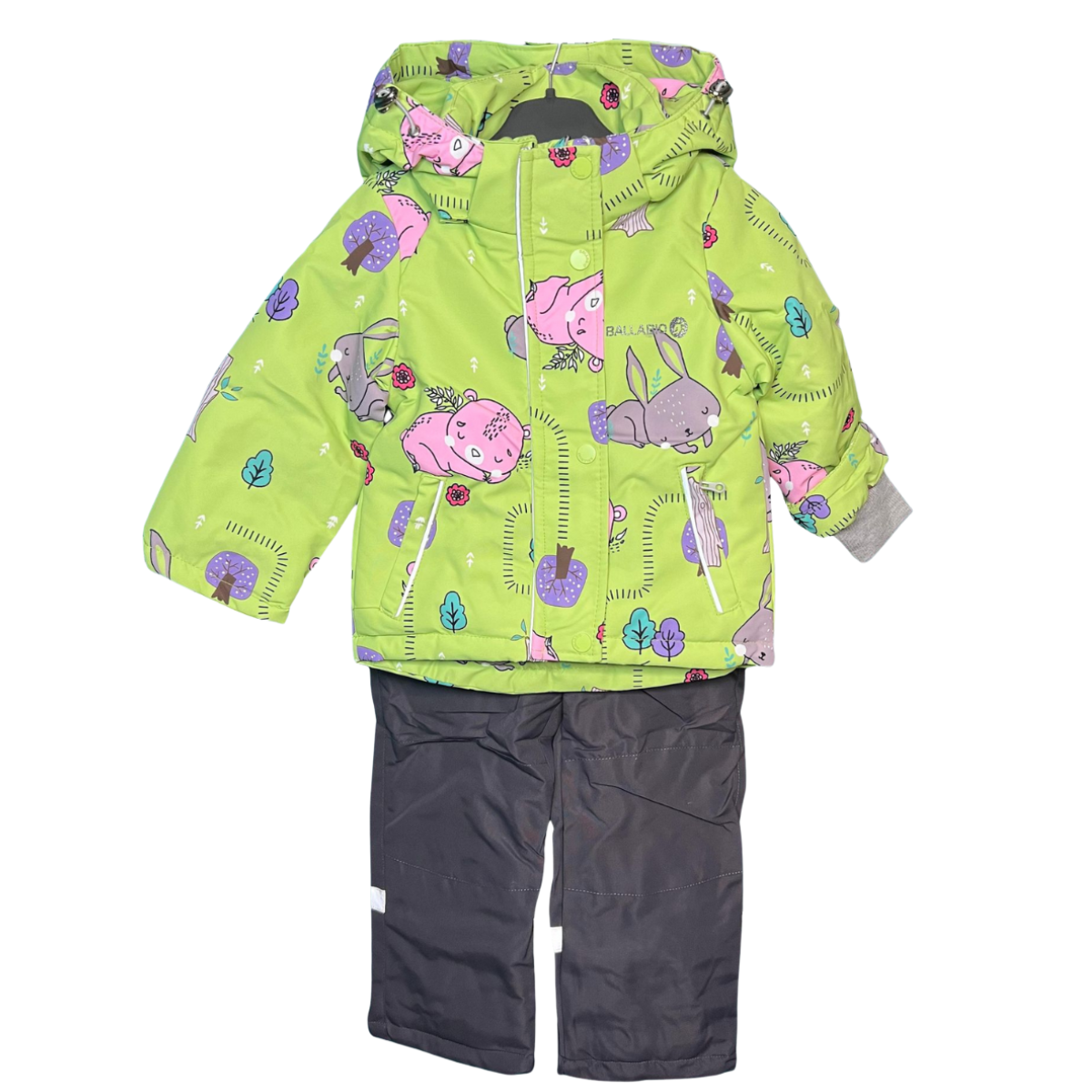 2216 Girls’ Mid-Season Membrane Suit – Hooded Jacket & Bib Overalls | Waterproof & Windproof | Cotton Lining | Sizes 104–128 (4–8 Years)
