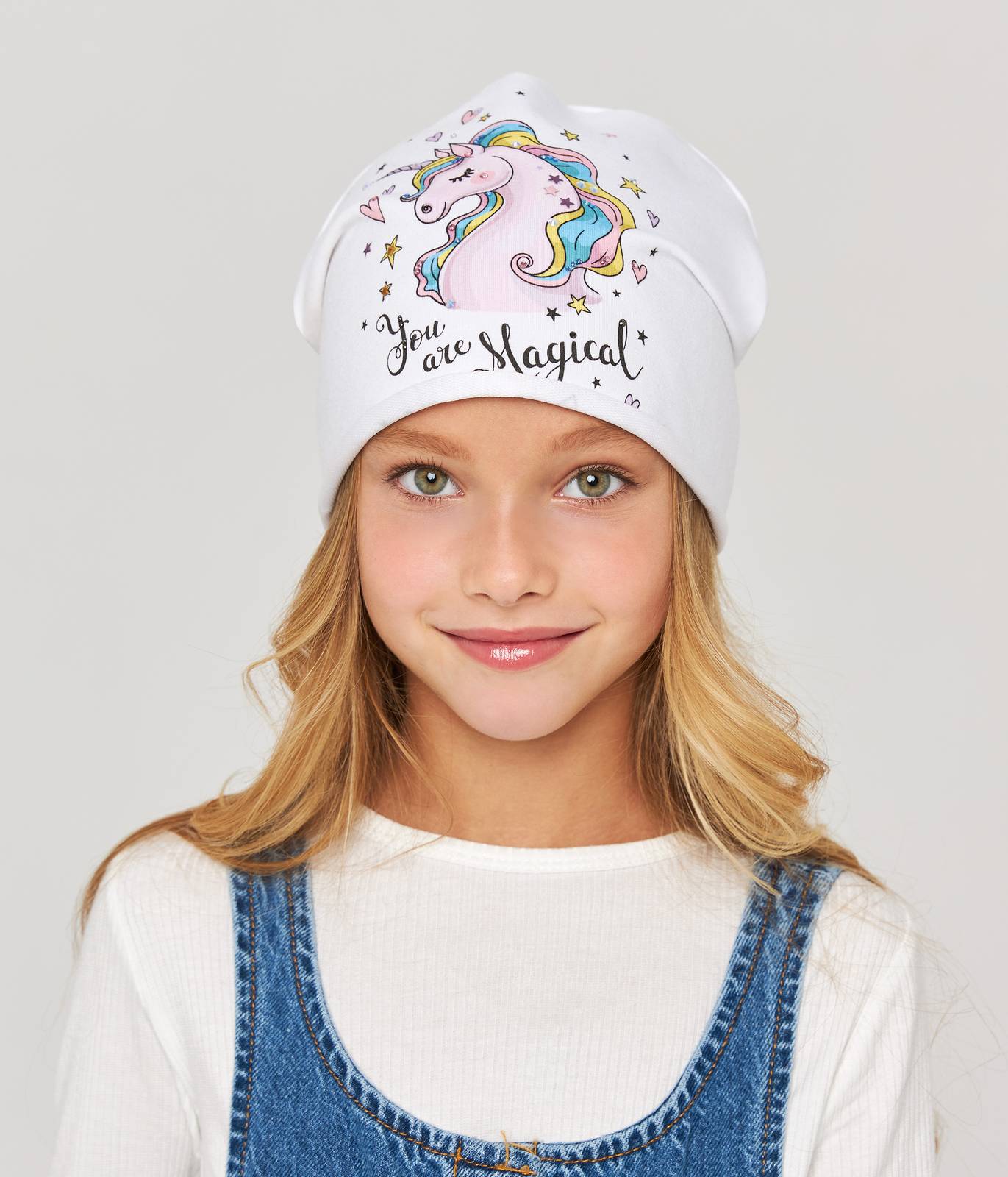 10886 Girls' Lightweight Unicorn Beanie "You Are Magical" 🌟 Cotton Blend | Size 52–54 | Ages 3–5 | Spring & Summer