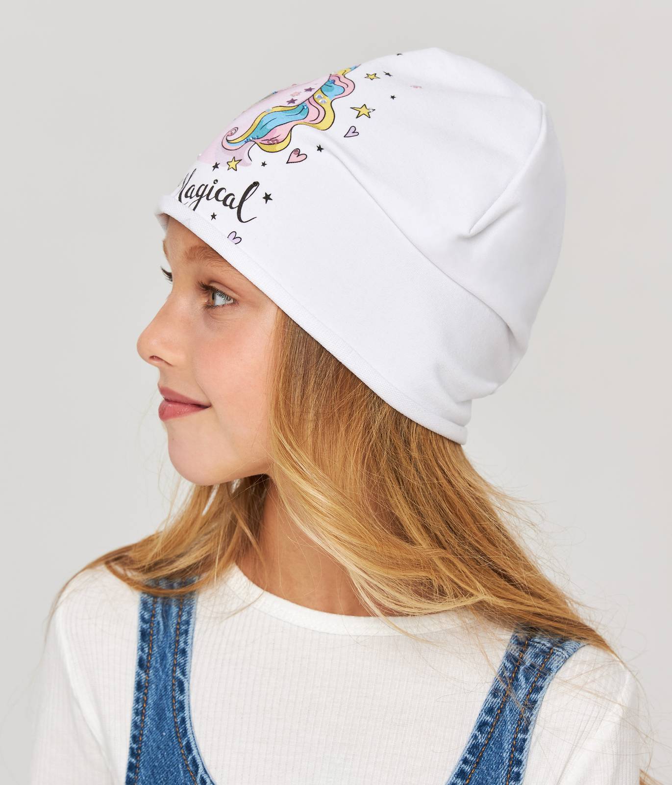 10886 Girls' Lightweight Unicorn Beanie "You Are Magical" 🌟 Cotton Blend | Size 52–54 | Ages 3–5 | Spring & Summer