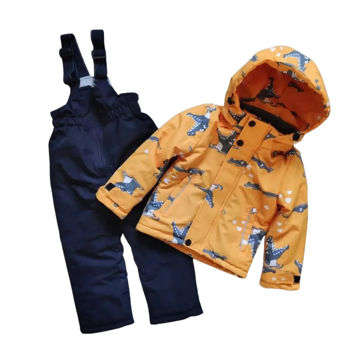 2203 Boys’ Mid-Season Membrane Suit – Jacket with Hood and Bib Overalls | Waterproof & Windproof | Cotton Lining | Sizes 92–116 (2–6 Years)