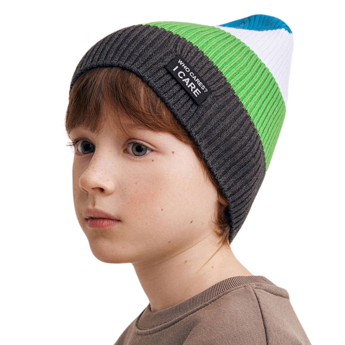 11833 Teen Unisex Cotton Knit Beanie with Patch | 100% Cotton | Spring–Fall | Size 54–56 | Ages 6–12