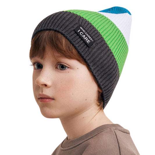 11833 Teen Unisex Cotton Knit Beanie with Patch | 100% Cotton | Spring–Fall | Size 54–56 | Ages 6–12