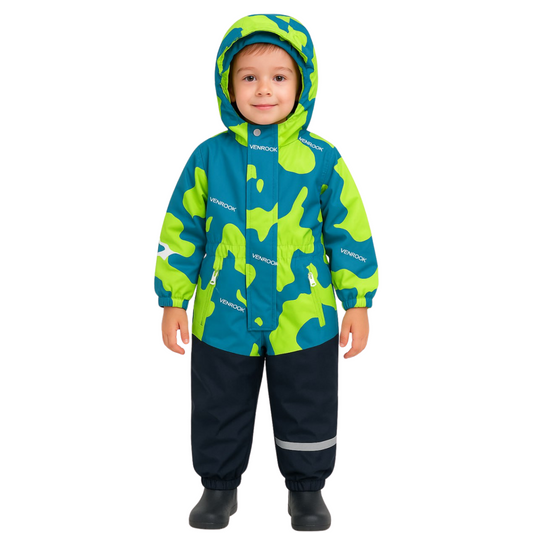 625  Boys’ Mid-Season Membrane Suit – Jacket with Hood and Pants | Waterproof & Windproof | Cotton Lining | Sizes 92–116 (2–6 Years)