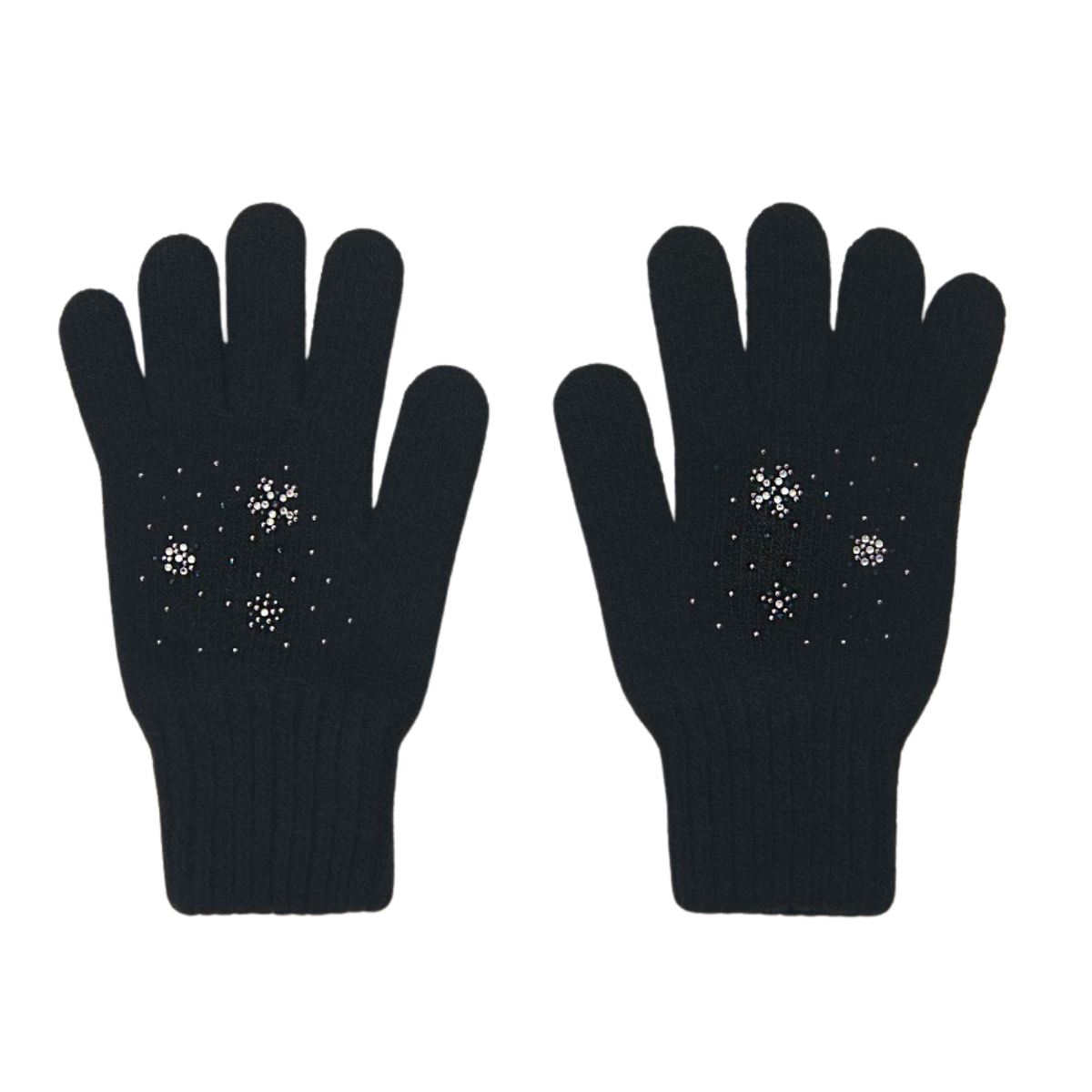 11462 Girls’ Winter Knit Gloves | Ages 4–6 | Rhinestone Star Design |  Wool