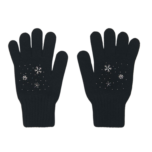 11462 Girls’ Winter Knit Gloves | Ages 4–6 | Rhinestone Star Design |  Wool