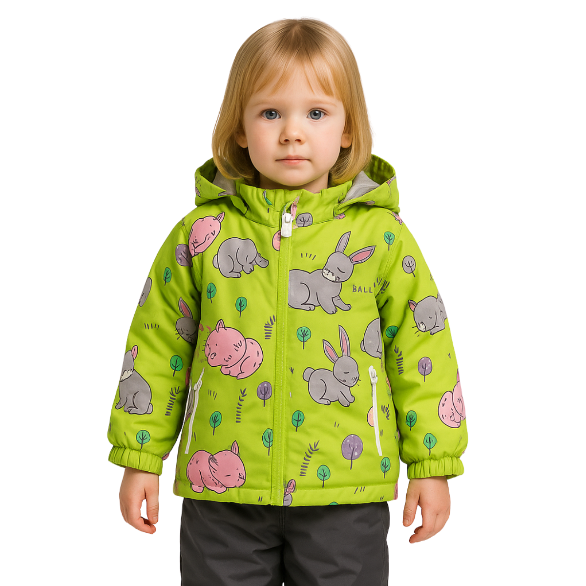 2245  Girls ’ Mid-Season Membrane Suit – Jacket with Hood and Bib Overalls | Waterproof & Windproof | Cotton Lining | Sizes 92–116 (2–6 Years)
