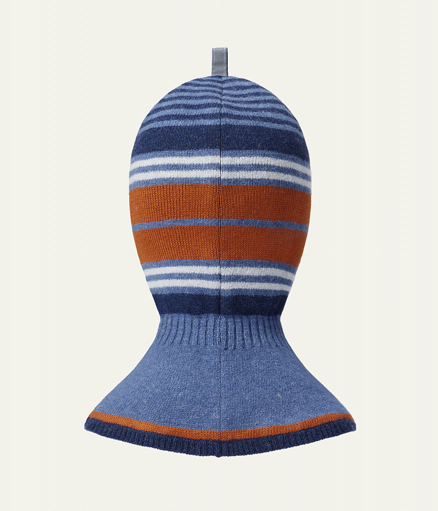 80445 Striped Wool & Cashmere Baby Balaclava | Cotton Lining | Size 48–50 | 9–18 Months