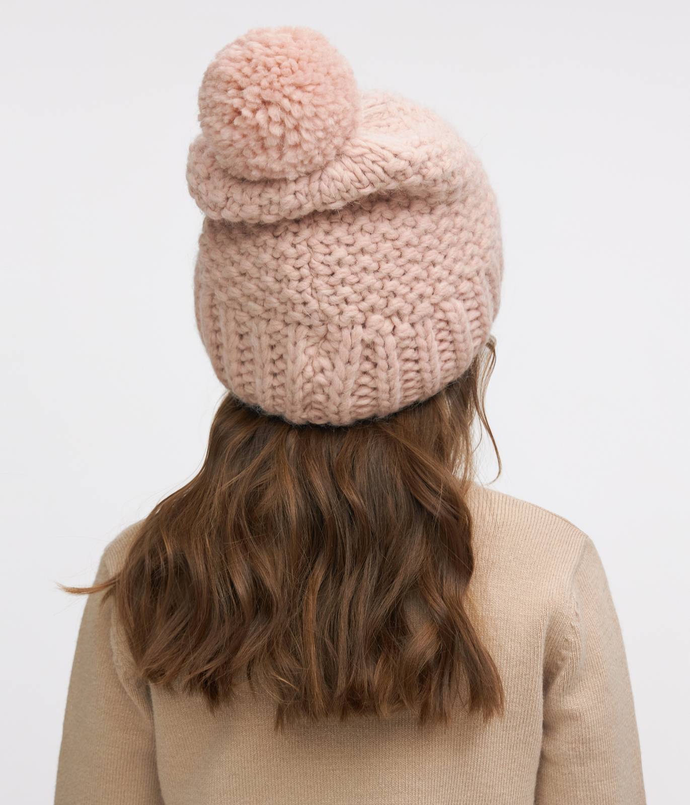 11277 Girls’ Warm Winter Hat with Pom-Pom & Knitted Doll Design – Baby Alpaca & Wool Blend | Sizes 3–5 Years | Cotton Lining