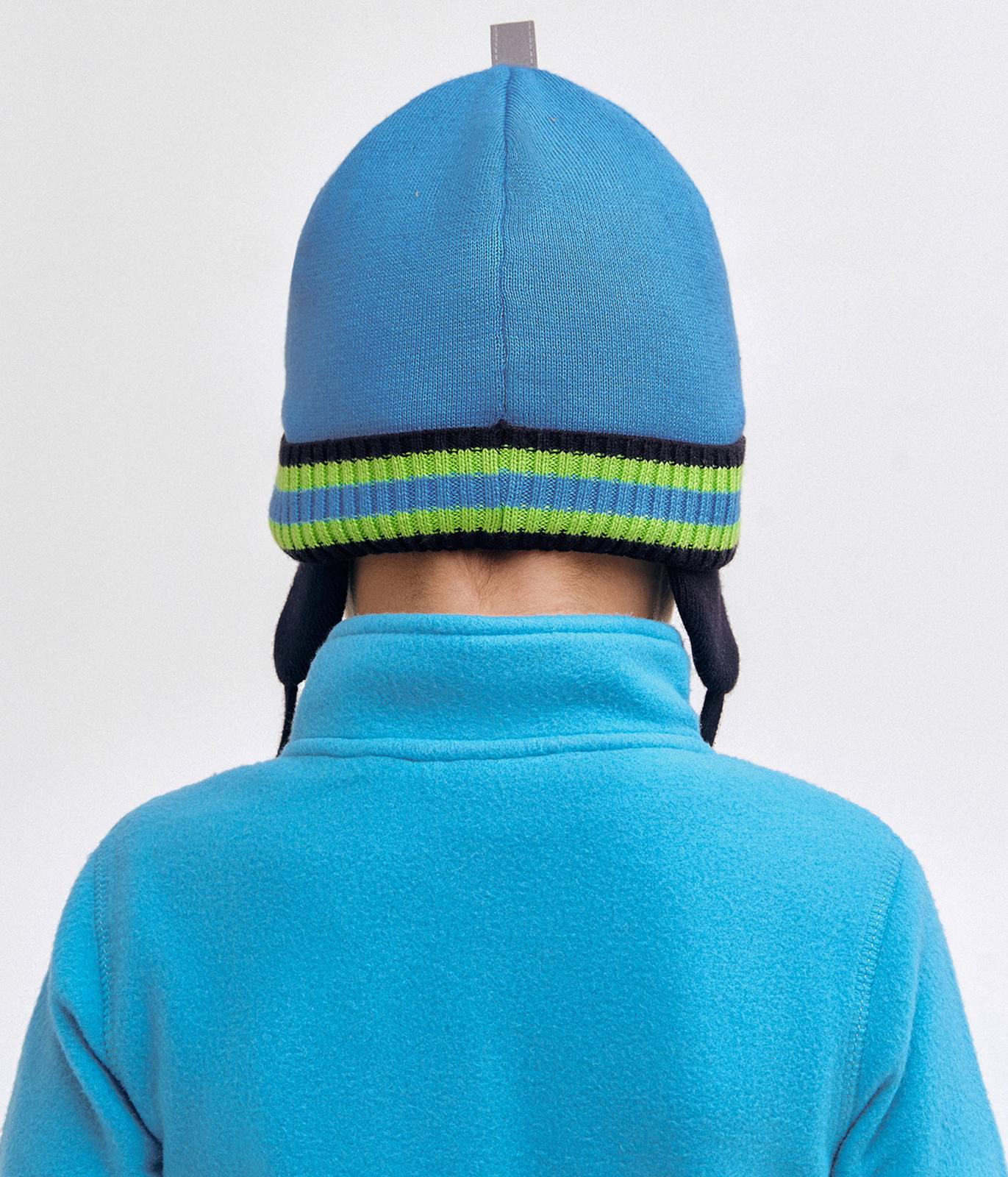 11678 Boys' Monster Knit Beanie with Earflaps 100% Cotton | Size 50–52 | Ages 18–36 Months | Spring & Autumn