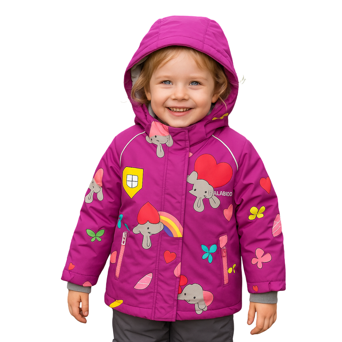 2201  Girls ’ Mid-Season Membrane Suit – Jacket with Hood and Bib Overalls | Waterproof & Windproof | Cotton Lining | Sizes 92–116 (2–6 Years)