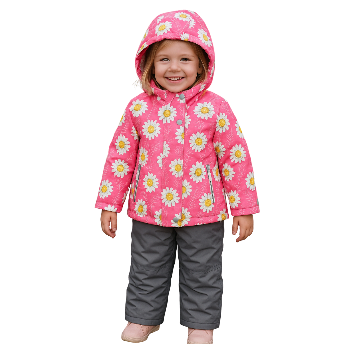 636  Girls ’ Mid-Season Membrane Suit – Jacket with Hood and Bib Overalls | Waterproof & Windproof | Cotton Lining | Sizes 92–116 (2–6 Years)