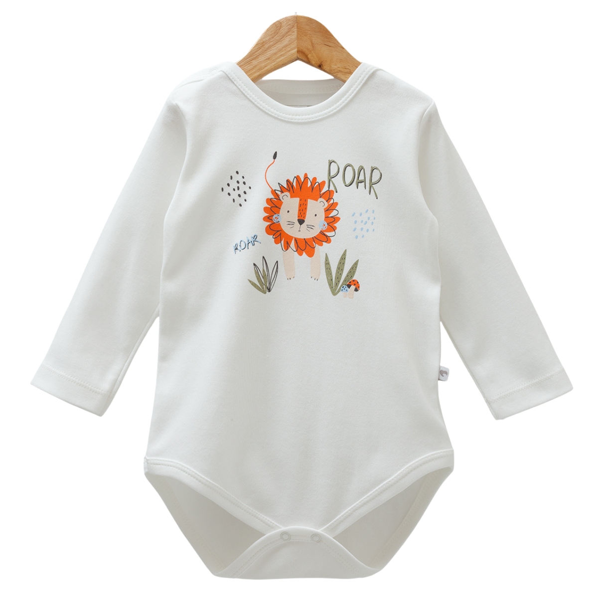 8522 Caramell Baby Boy Bodysuit with Lion Print | Long Sleeves | 100% Cotton | Sizes 9–24M | Made in Turkey