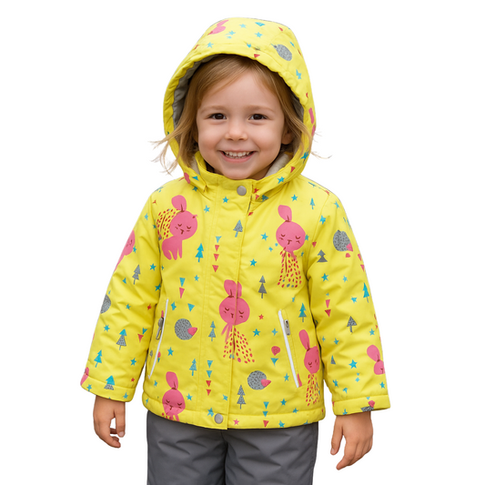 635  Girls ’ Mid-Season Membrane Suit – Jacket with Hood and Bib Overalls | Waterproof & Windproof | Cotton Lining | Sizes 92–116 (2–6 Years)