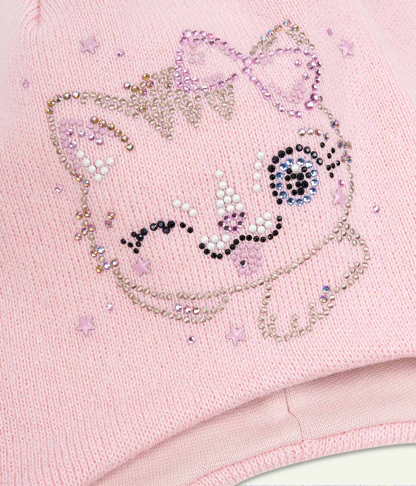 11717 Girls' Kitten Ears Cotton Beanie with Rhinestones 🐱 100% Cotton | Size 50–52 | Ages 18–36 Months | Spring & Autumn