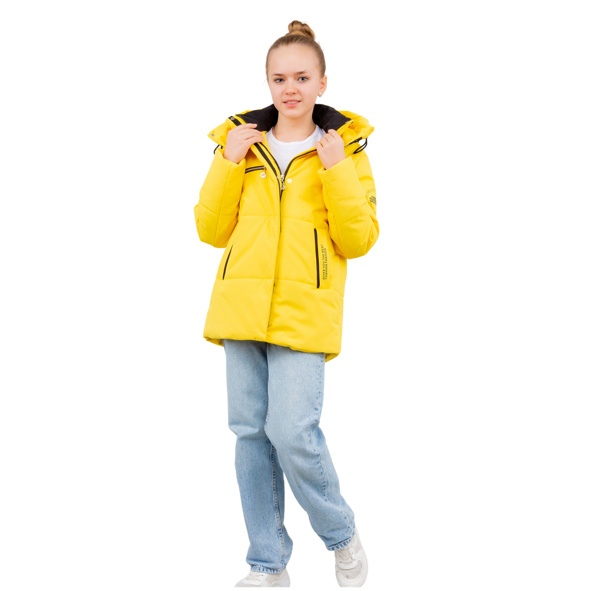 220 Girls’ Mid-Season Hooded Jacket – Waterproof & Windproof | Sizes 140–164 cm | Ages 5–16