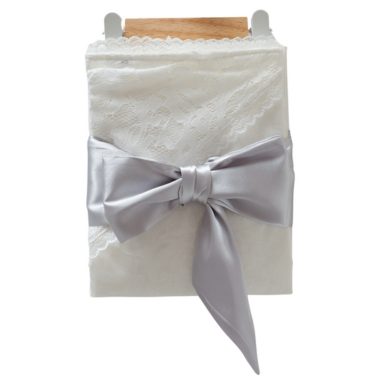 8495 Newborn Baby Wrap with Lace and Satin Bow | 100% Cotton | Size 85×90 cm | Turkey