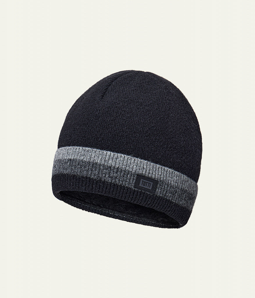 60543 Boys’ Winter Wool Blend Hat with Stripes – Cashmere & Wool | Sizes 54–56 | Ages 6–12 Years